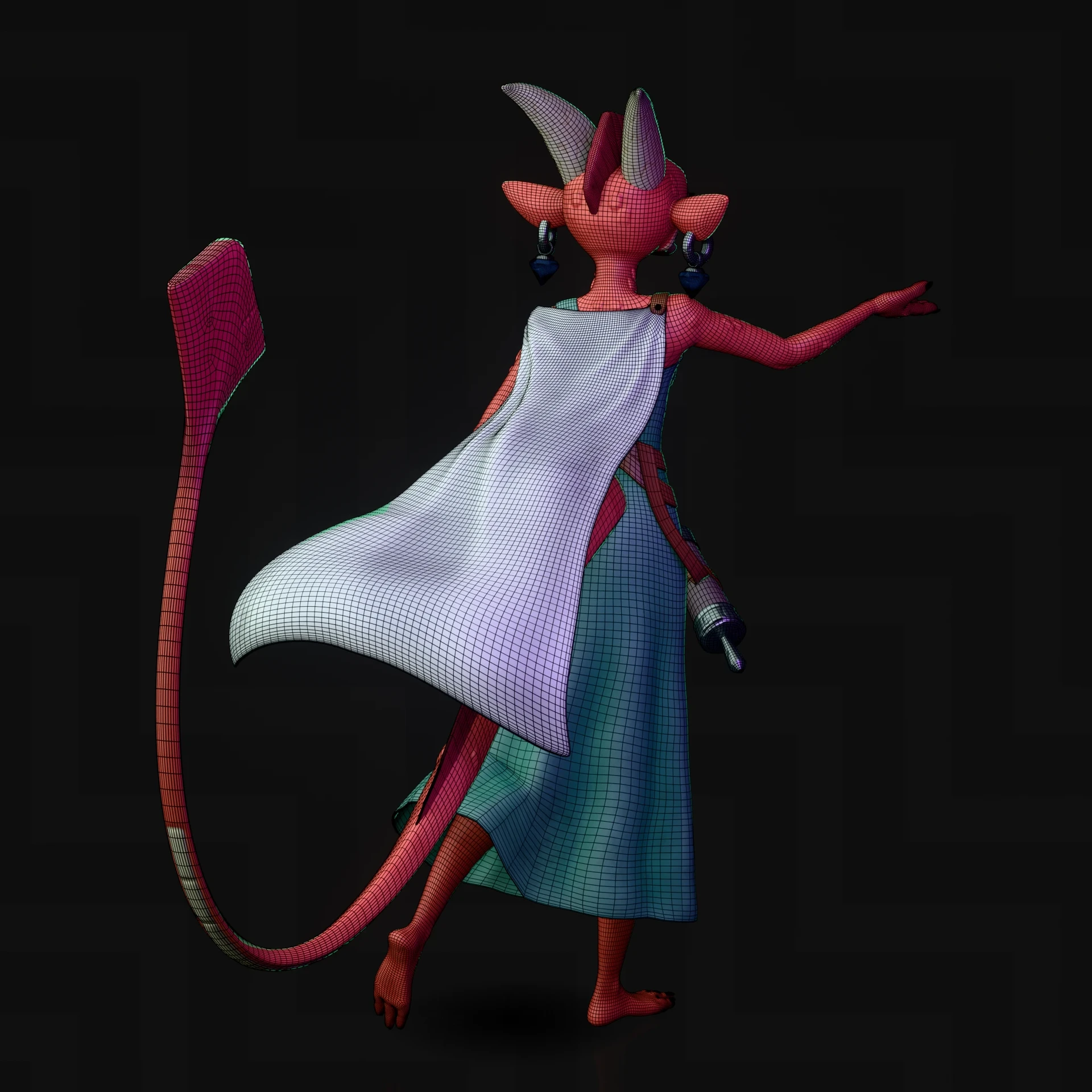 Rear view wireframe of Vin