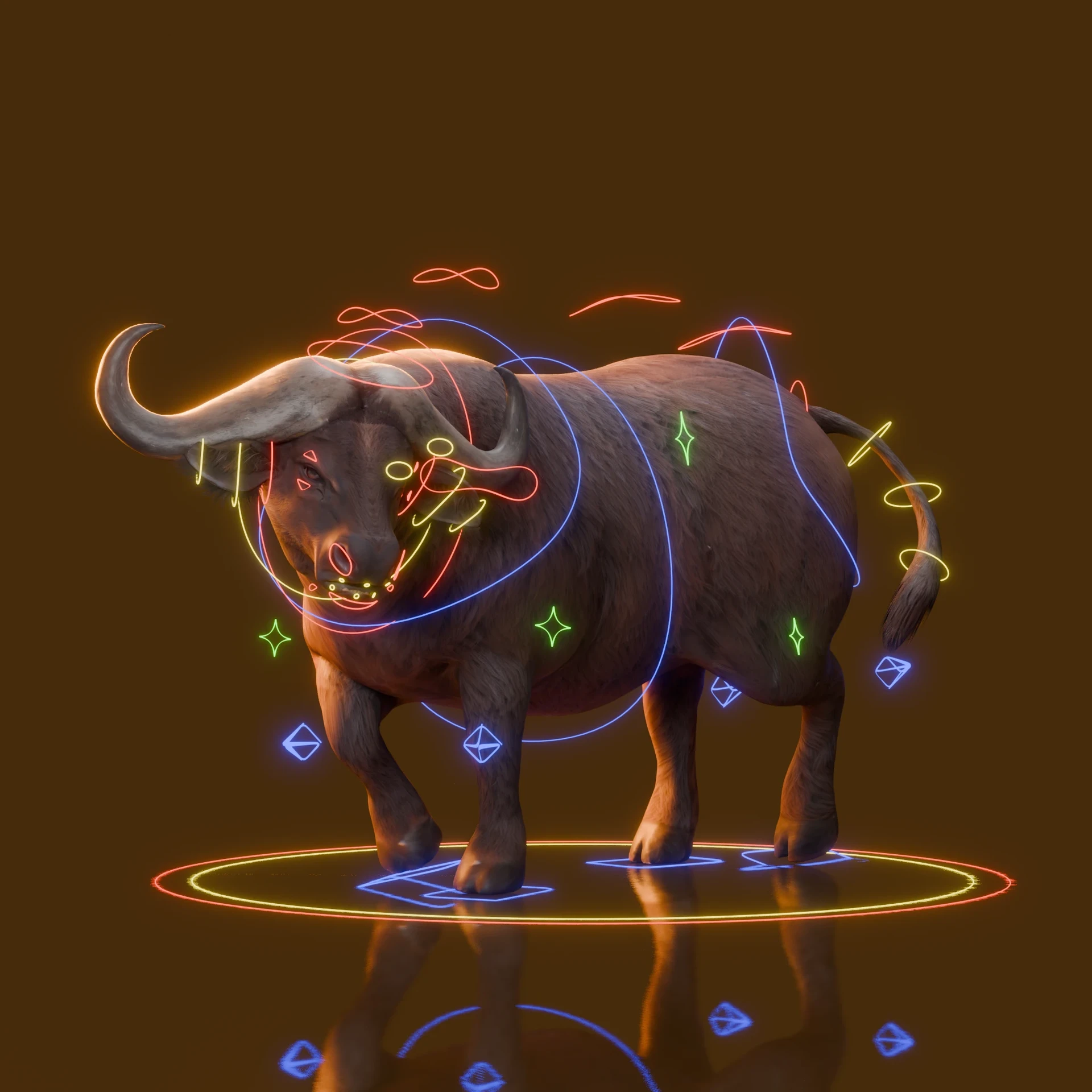 Ritratto renderizzato del rig di Buffalo